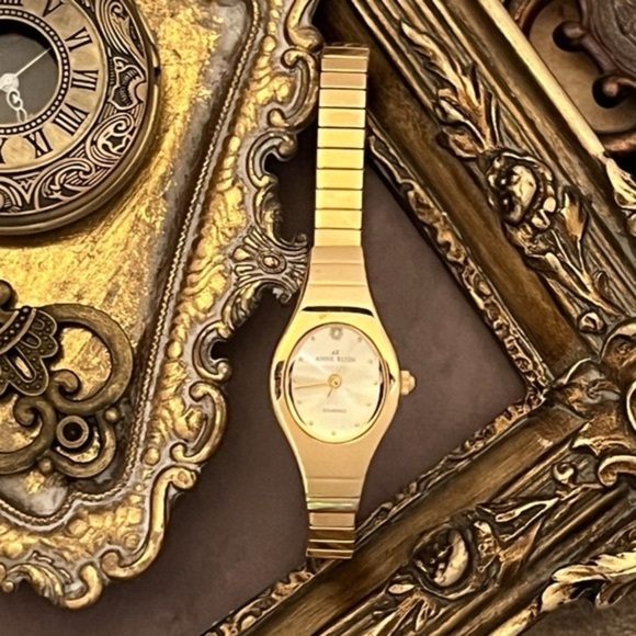 ANNE KLEIN • Vintage Gold Stretch Diamond Watch New Battery Ready To Wear - Picture 7 of 7